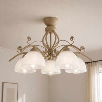 Brilagi - Candeeiro de tecto sobreposto ANTICO MODERN 5xE27/60W/230V bege