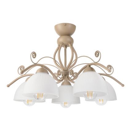 Brilagi - Candeeiro de tecto sobreposto ANTICO MODERN 5xE27/60W/230V bege