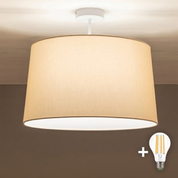 Brilagi - Candeeiro de tecto sobreposto LED CERIA 1xE27/60W/230V diâmetro 45 cm branco/bege