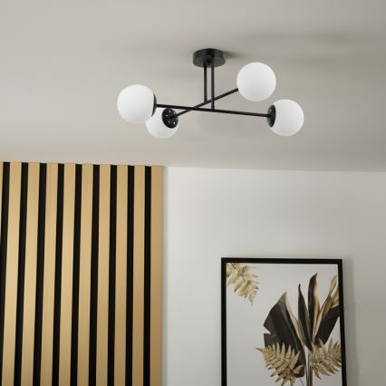 Brilagi - Candeeiro de tecto sobreposto MALIVA 4xE14/15W/230V preto/branco