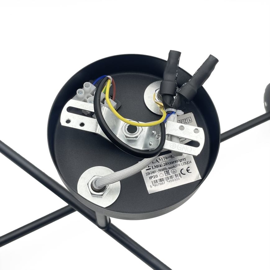 Brilagi - Candeeiro de tecto sobreposto MALIVA 4xE14/15W/230V preto/branco