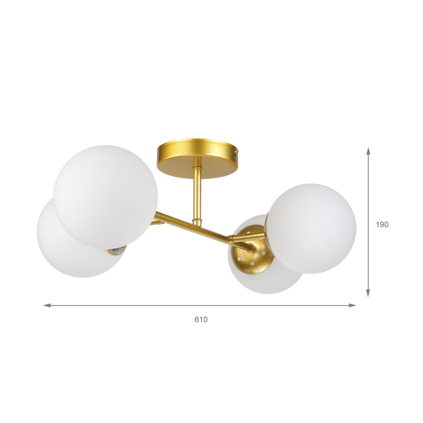 Brilagi - Candeeiro de tecto sobreposto MALONY 4xE14/20W/230V dourado