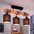 Brilagi - Candeeiro de tecto sobreposto NUBILA 3xE27/60W/230V pinho/preto