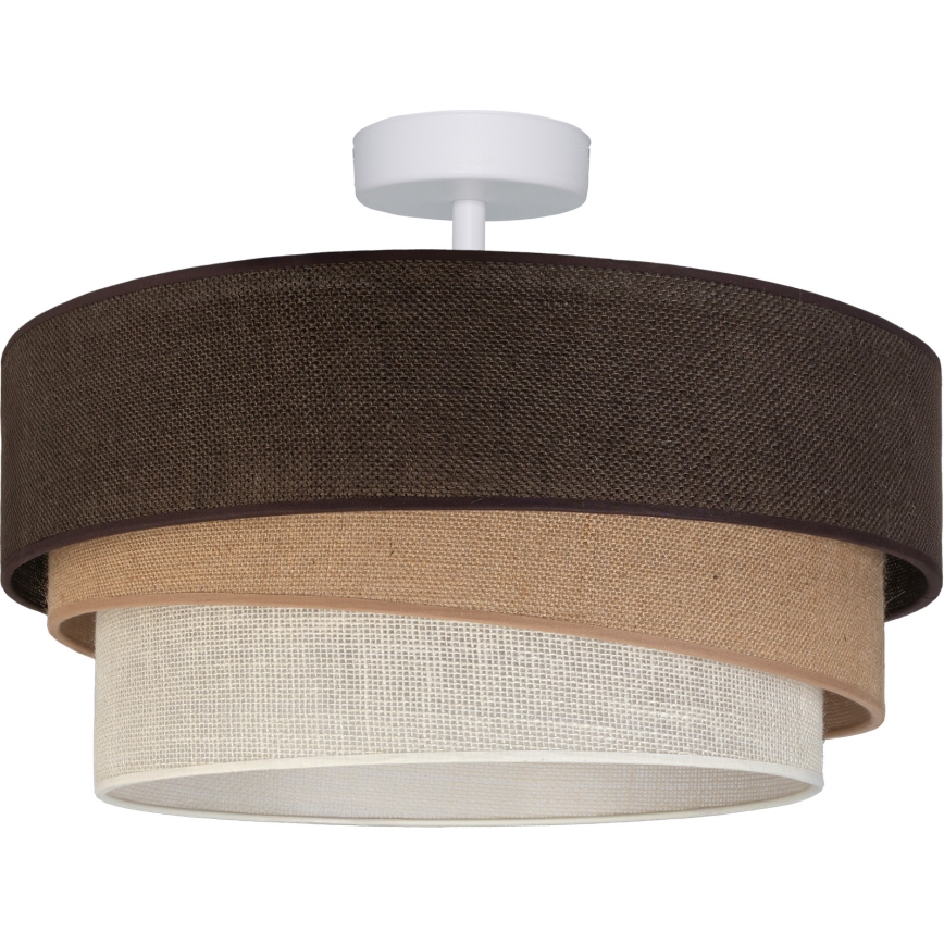 Brilagi - Candeeiro de tecto sobreposto TRIO 1xE27/60W/230V Ø 40 cm castanho/bege/branco