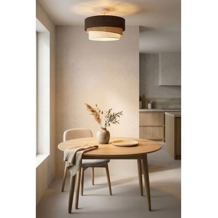 Brilagi - Candeeiro de tecto sobreposto TRIO 1xE27/60W/230V Ø 40 cm castanho/bege/branco