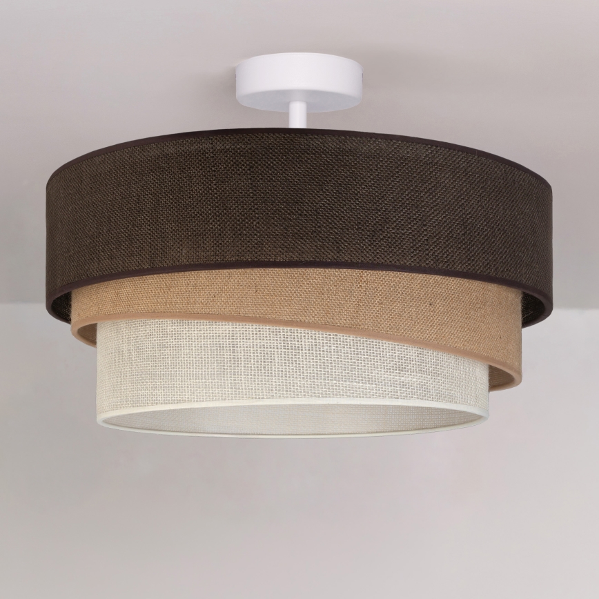 Brilagi - Candeeiro de tecto sobreposto TRIO 1xE27/60W/230V Ø 40 cm castanho/bege/branco