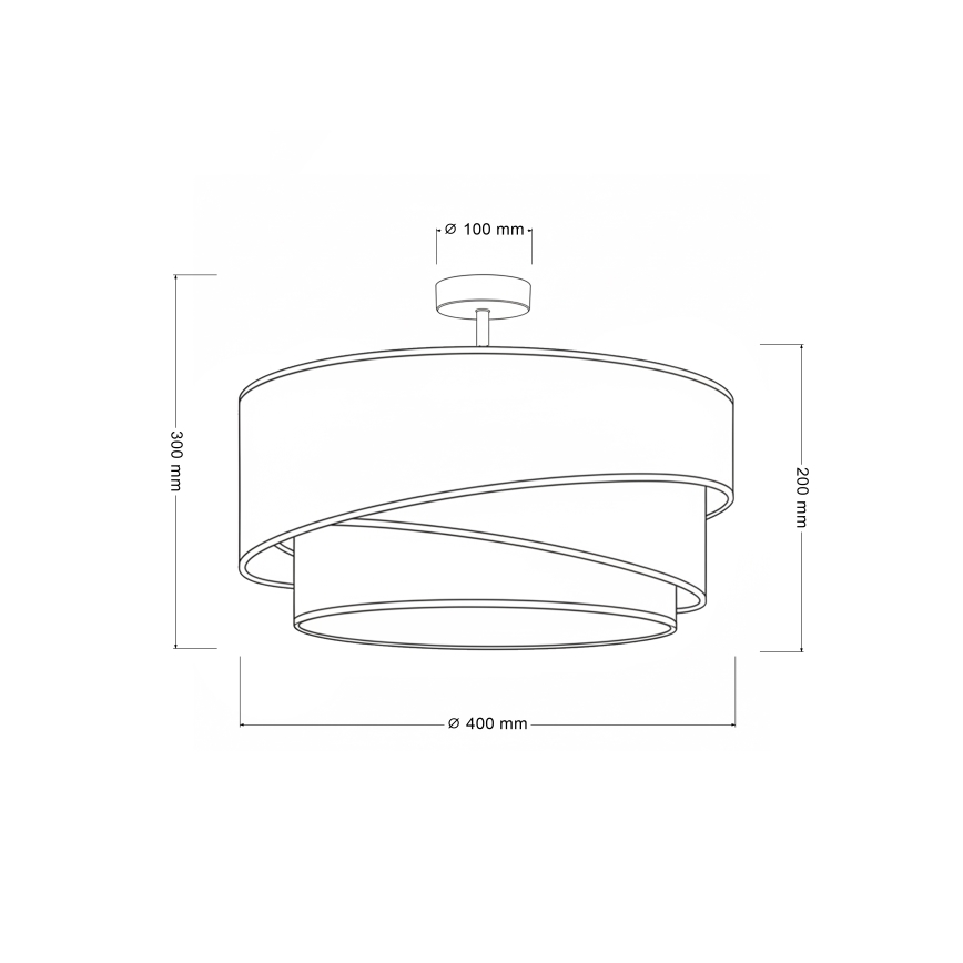 Brilagi - Candeeiro de tecto sobreposto TRIO 1xE27/60W/230V Ø 40 cm castanho/bege/branco