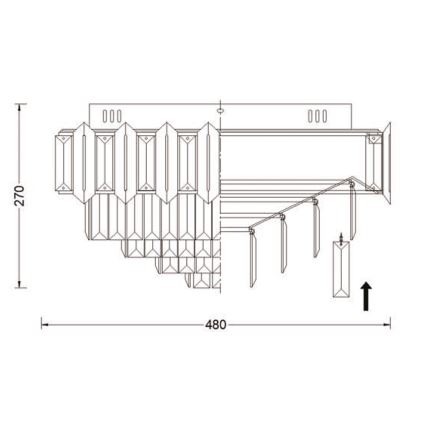Brilagi - Candeeiro de tecto SPECTRA 5xE14/40W/230V Ø 48 cm dourado