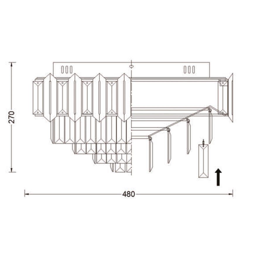 Brilagi - Candeeiro de tecto SPECTRA 5xE14/40W/230V Ø 48 cm dourado