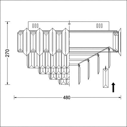 BRILAGI - Candeeiro de tecto SPECTRA 5xE14/40W/230V Ø 48 cm dourado