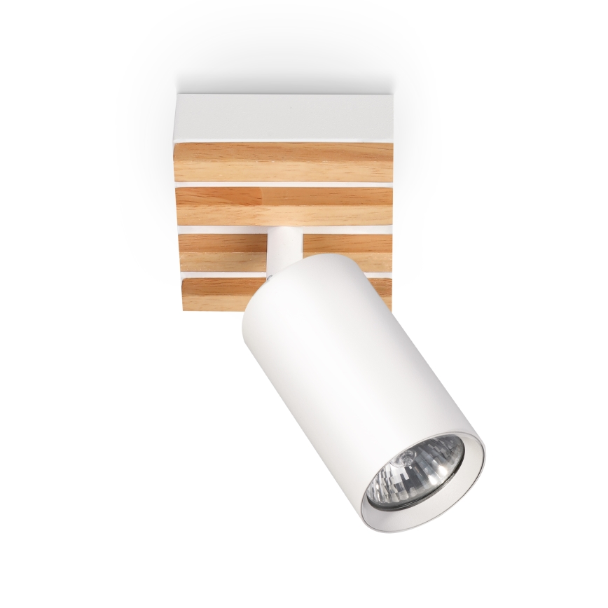 Brilagi - Candeeiro de tecto spot SELE WOOD 1xGU10/30W/230V branco/madeira