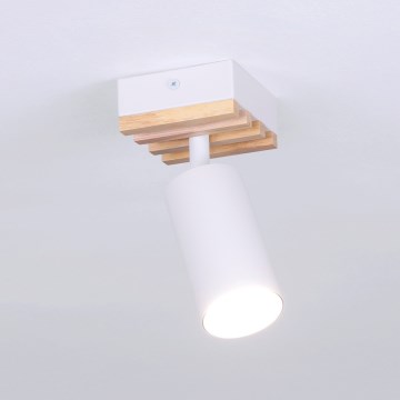 Brilagi - Candeeiro de tecto spot SELE WOOD ACOUSTIC 1xGU10/30W/230V branco/madeira