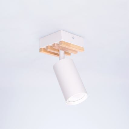 Brilagi - Candeeiro de tecto spot SELE WOOD ACOUSTIC 1xGU10/30W/230V branco/madeira