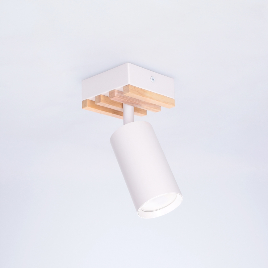Brilagi - Candeeiro de tecto spot SELE WOOD ACOUSTIC 1xGU10/30W/230V branco/madeira