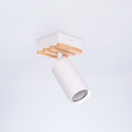 Brilagi - Candeeiro de tecto spot SELE WOOD ACOUSTIC 1xGU10/30W/230V branco/madeira