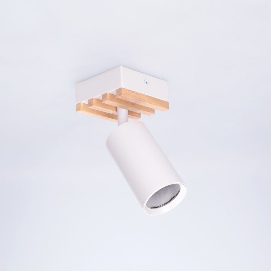 Brilagi - Candeeiro de tecto spot SELE WOOD ACOUSTIC 1xGU10/30W/230V branco/madeira