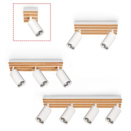 Brilagi - Candeeiro de tecto spot SELE WOOD ACOUSTIC 1xGU10/30W/230V branco/madeira