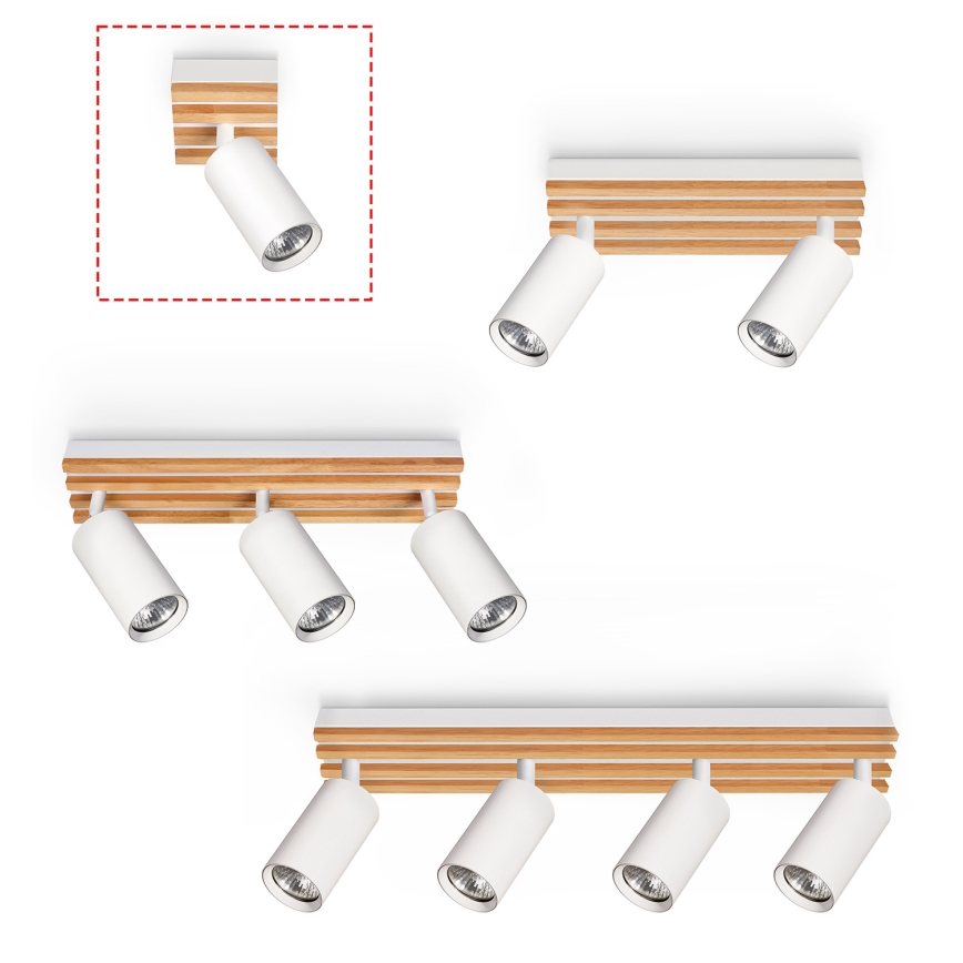 Brilagi - Candeeiro de tecto spot SELE WOOD ACOUSTIC 1xGU10/30W/230V branco/madeira
