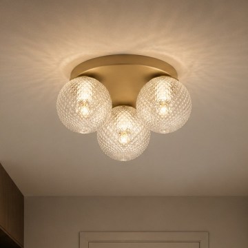 Brilagi - Candeeiro de tecto STELLA 3xE27/60W/230V Ø 35 cm bege/dourado