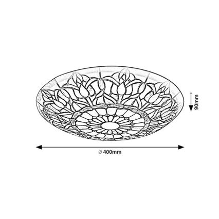 Brilagi - Candeeiro de tecto Tiffany em vitral LORAS 2xE27/60W/230V