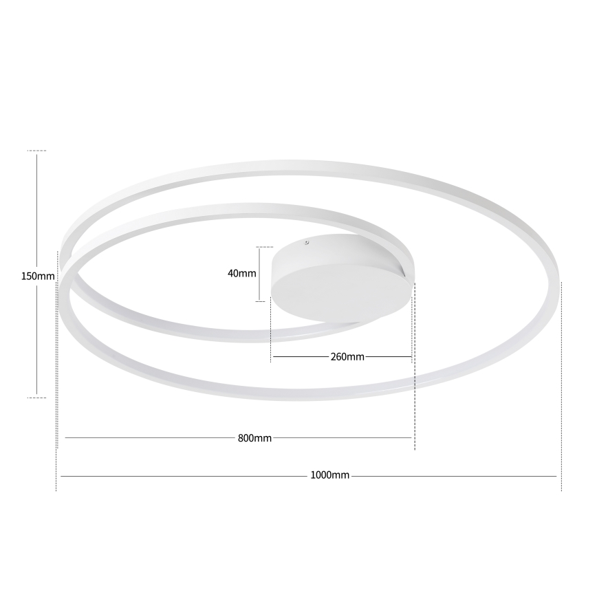 Brilagi - Luminária de teto LED dimerizável TWISTER LED/105W/230V 3000-6000K diâmetro 100 cm branca + controlo remoto
