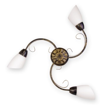 BRILAGI - Candeeiro de tecto VINE 3xE27/40W/230V Ø 75 cm pátina/latão