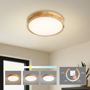 Brilagi - Candeeiro de tecto WOODLINE LED/24W/230V 3000/4000/6000K carvalho, diâmetro 30 cm