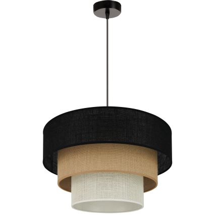 Brilagi - Candeeiro de teto suspenso ASPEN LUNETA 1xE27/15W/230V diâmetro 45 cm preto/bege/crème