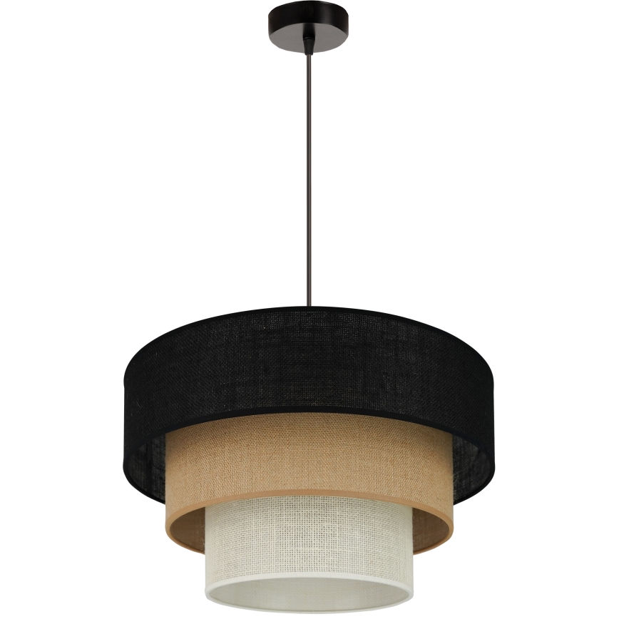 Brilagi - Candeeiro de teto suspenso ASPEN LUNETA 1xE27/15W/230V diâmetro 45 cm preto/bege/crème