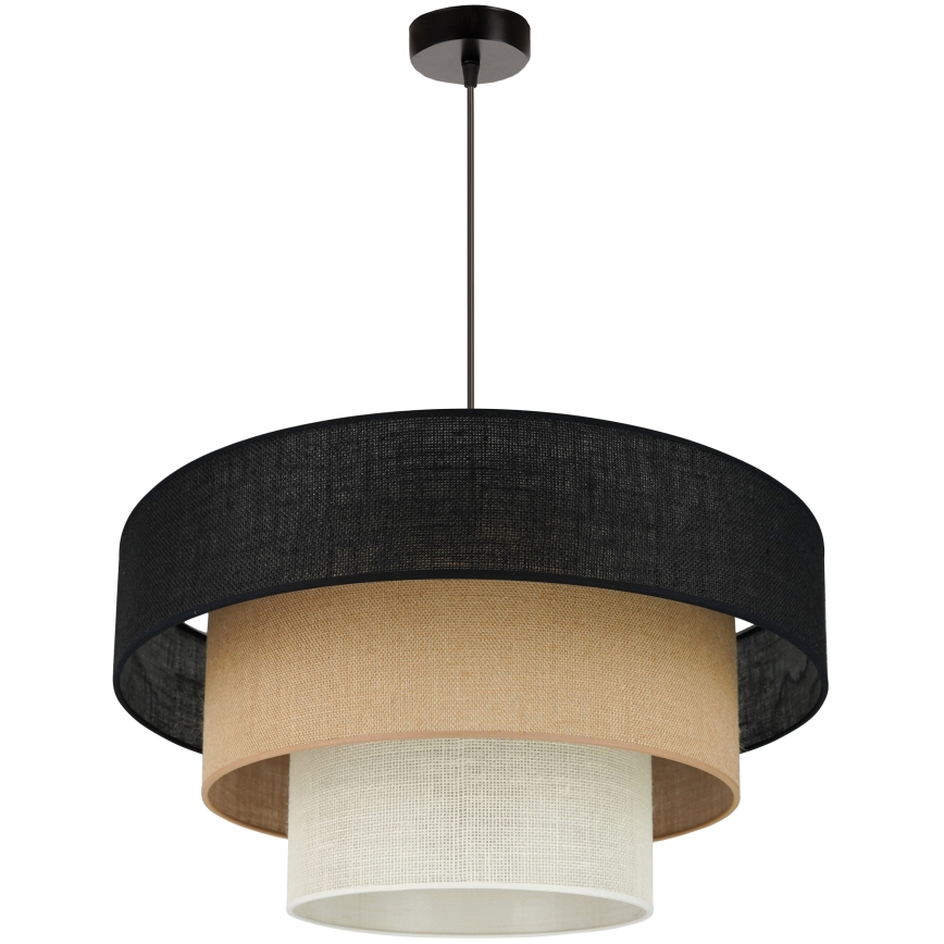 Brilagi - Candeeiro de teto suspenso ASPEN LUNETA 1xE27/15W/230V diâmetro 60 cm preto/bege/crème