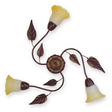 BRILAGI - Candeeiro de teto BLOSSOM 3xE27/40W/230V Ø 75 cm pátina/latão