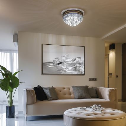 Brilagi - Candeeiro de teto LED com cristais VELURE 5xE14/40W/230V Ø 46 cm preto