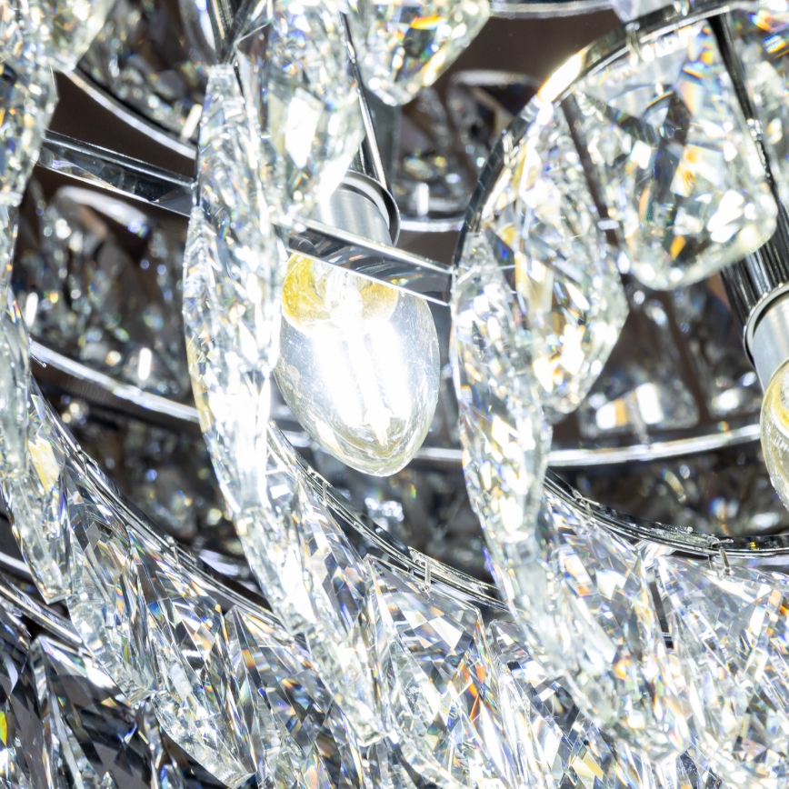 Brilagi - Candeeiro de teto LED com cristais VELURE 5xE14/40W/230V Ø 46 cm preto