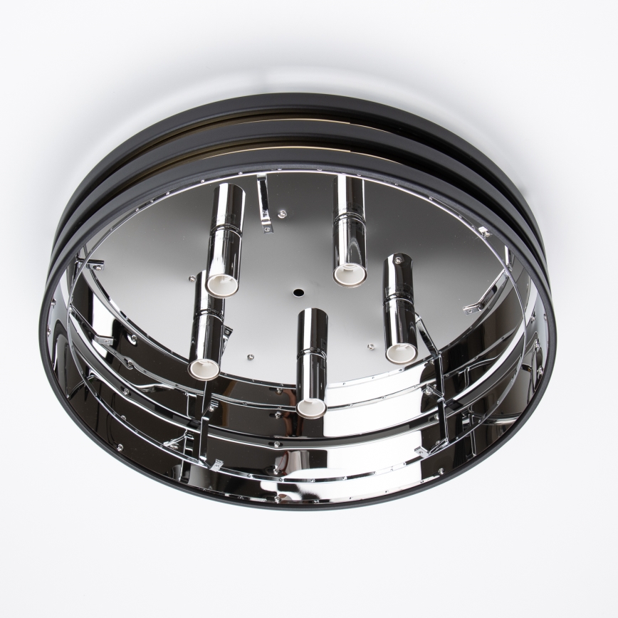 Brilagi - Candeeiro de teto LED com cristais VELURE 5xE14/40W/230V Ø 46 cm preto