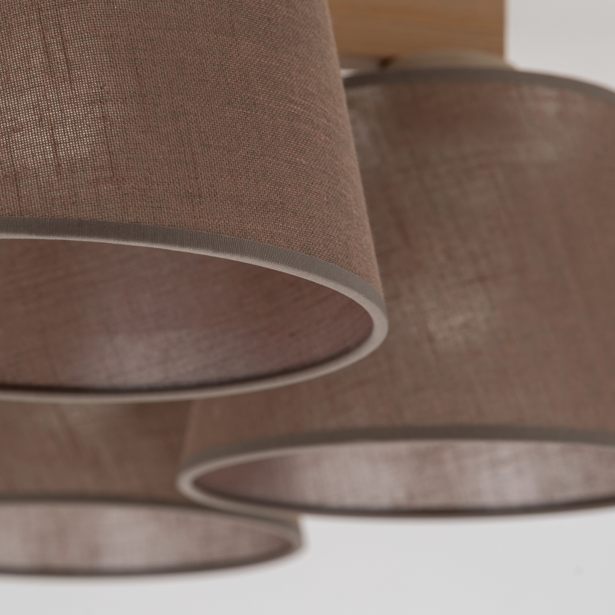 Brilagi - Candeeiro de teto de montagem aparente LATTE SABIA 5xE27/15W/230V, pinho/castanho