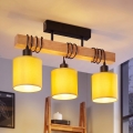 Brilagi - Candeeiro de teto de montagem superficial NUBILA 3xE27/60W/230V pinho/amarelo