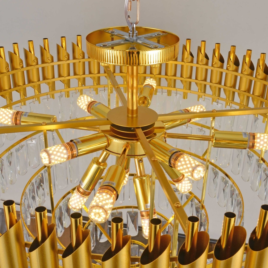 BRILAGI - Candeeiro de teto de sobrepor ECLIPSE 12xE14/10W/230V Ø 78 cm dourado