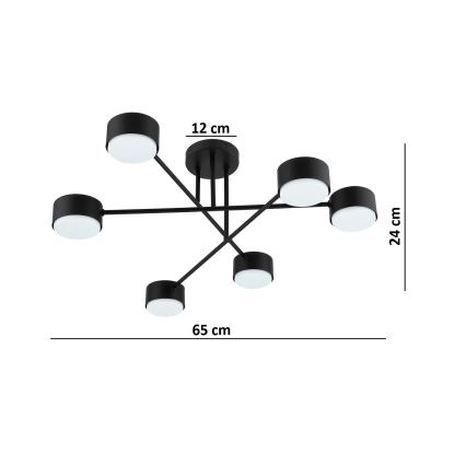 Brilagi - Candeeiro de teto de sobrepor MONO 6xGX53/12W/230V preto