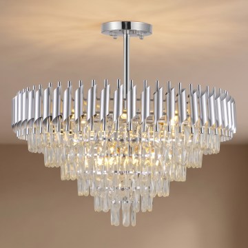BRILAGI - Candeeiro de teto de superfície ECLIPSE 12xE14/10W/230V Ø 78 cm prateado