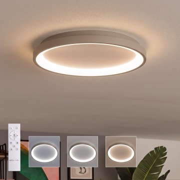 BRILAGI - Candeeiro de teto dimável FALCON SLIM LED/42W/230V 3000-6500K Ø 50 cm branco/bege + controlo remoto