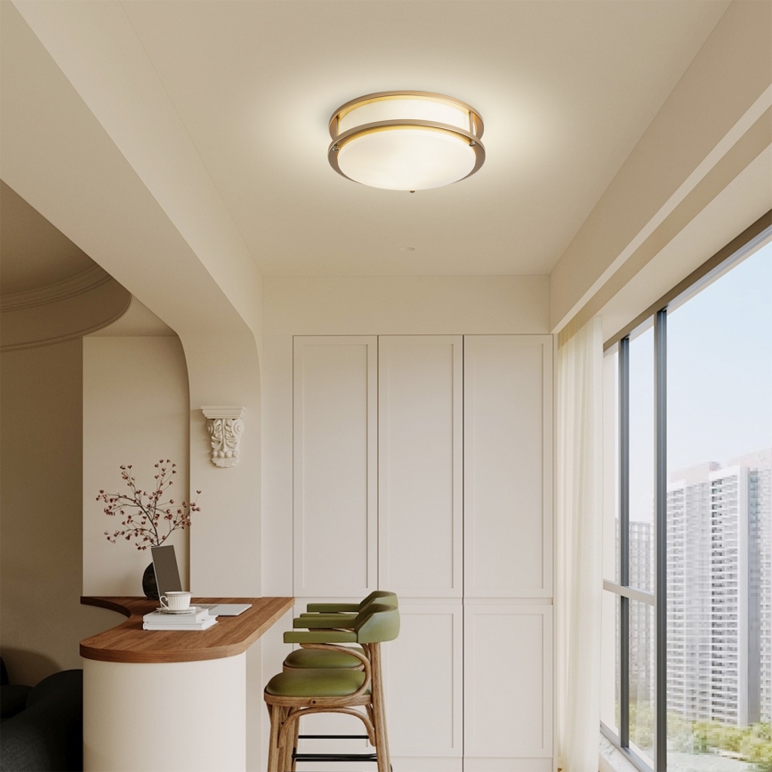 Brilagi - Candeeiro de teto ELARO 2xE27/40W/230V Ø 26 cm dourado
