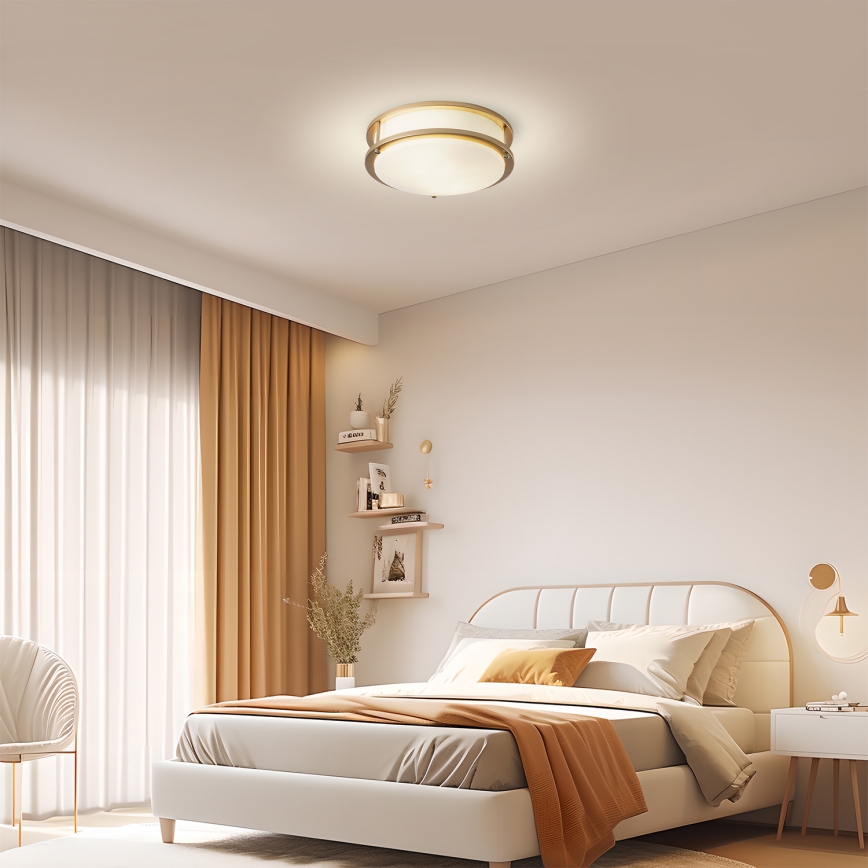 Brilagi - Candeeiro de teto ELARO 2xE27/40W/230V Ø 26 cm dourado