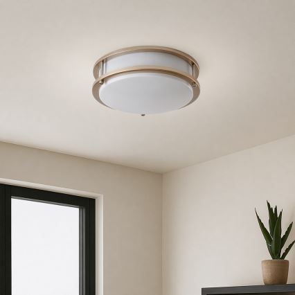 Brilagi - Candeeiro de teto ELARO 2xE27/40W/230V Ø 26 cm dourado