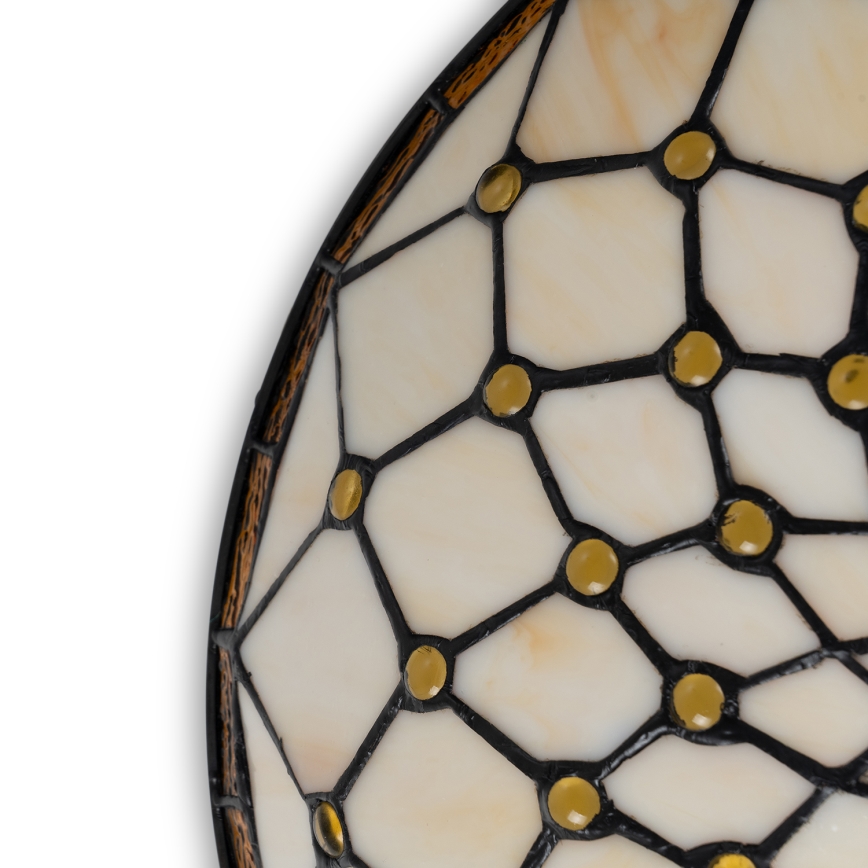 Brilagi - Candeeiro de teto em vitral Tiffany Marfim 2xE27/60W/230V Ø 40 cm