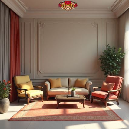 Brilagi - Candeeiro de teto estilo Tiffany GARLAN 2xE27/60W/230V