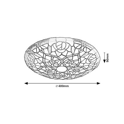 Brilagi - Candeeiro de teto estilo Tiffany GARLAN 2xE27/60W/230V