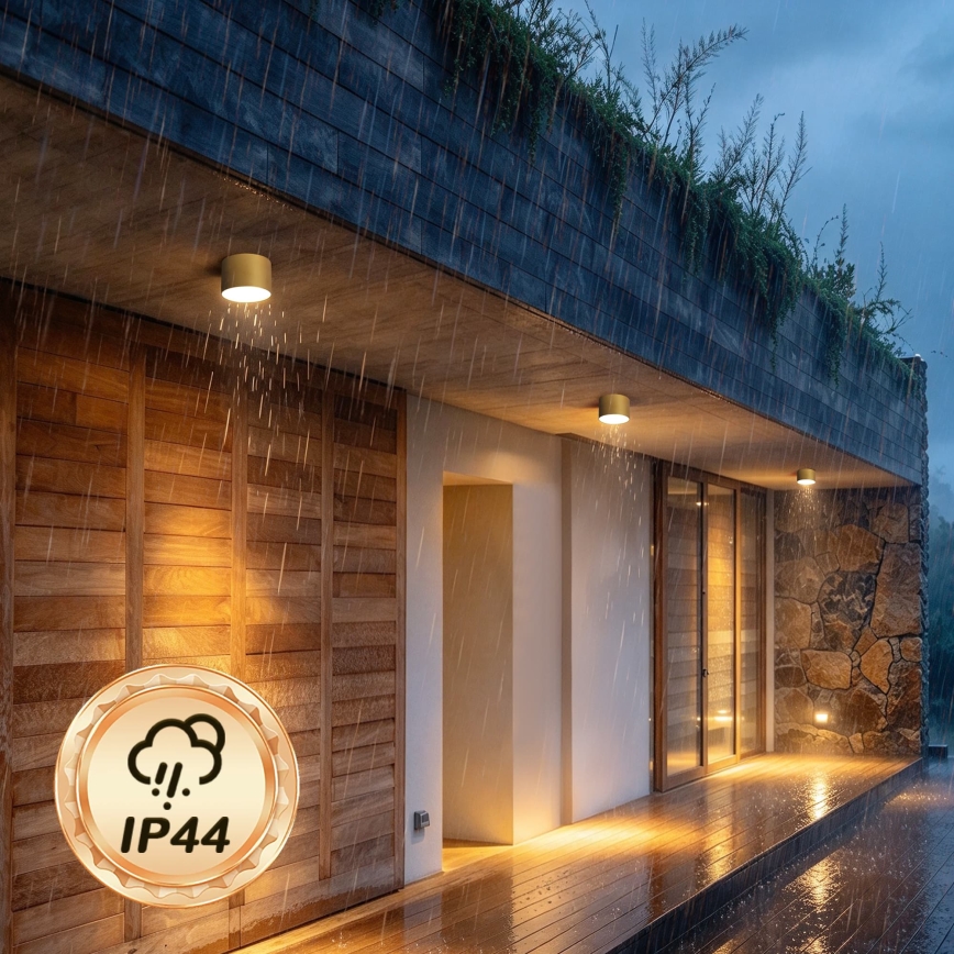 BRILAGI - Candeeiro de teto exterior FORIS LED/9W/230V diâmetro 9 cm dourado IP44