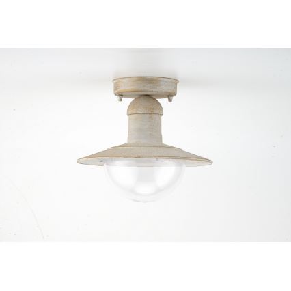 Brilagi - Candeeiro de teto exterior MOLDE 1xE27/60W IP44 branco/pátina
