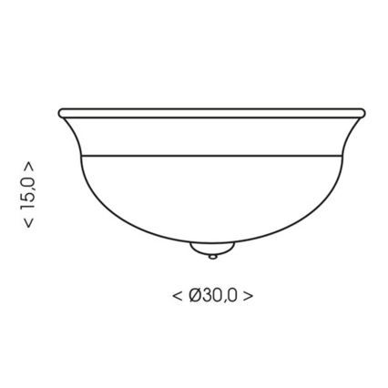 Brilagi - Candeeiro de teto FRESCO 2xE27/40W/230V Ø 30 cm prateado