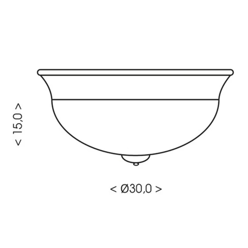 Brilagi - Candeeiro de teto FRESCO 2xE27/40W/230V Ø 30 cm prateado